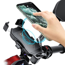 Load image into Gallery viewer, 3.5-6.5 inch Phone Holder Motorcycle QC3.0 Wireless Charger Handlebar Bicycle Bracket Quick Charge USB Charger GPS Mount Bracket
