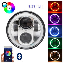 Load image into Gallery viewer, 5.75 inch Led headlight halo Ring white DRL Angel eye For Dyna Sportster Softail 5 3/4&quot;Headlamp.
