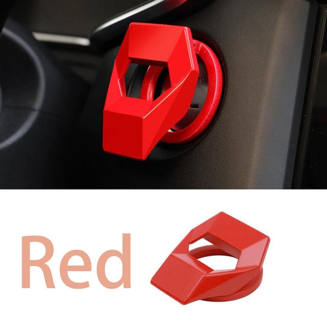 Universal Lambo Style Aluminum Alloy Engine Start Stop Switch Accessories Key Decor Button Trim Cover Red For BMW AUDI VW FORD
